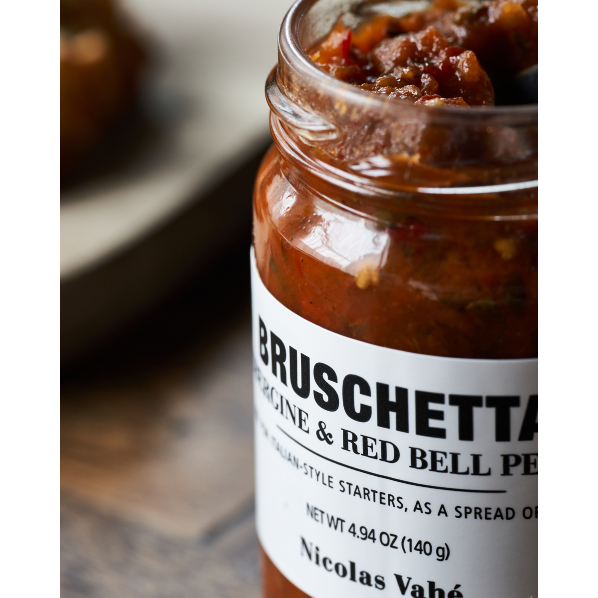 Nicolas Vahé - Bruschetta Aubergine en Rode paprika