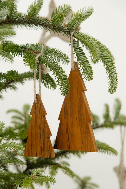Kersthanger - houten kerstboom set van 2