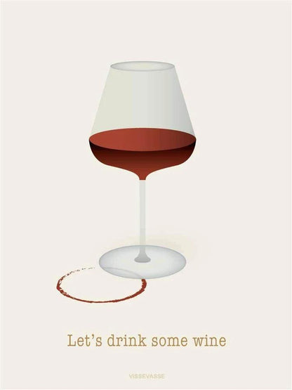 Wenskaart 'Let's drink some wine'